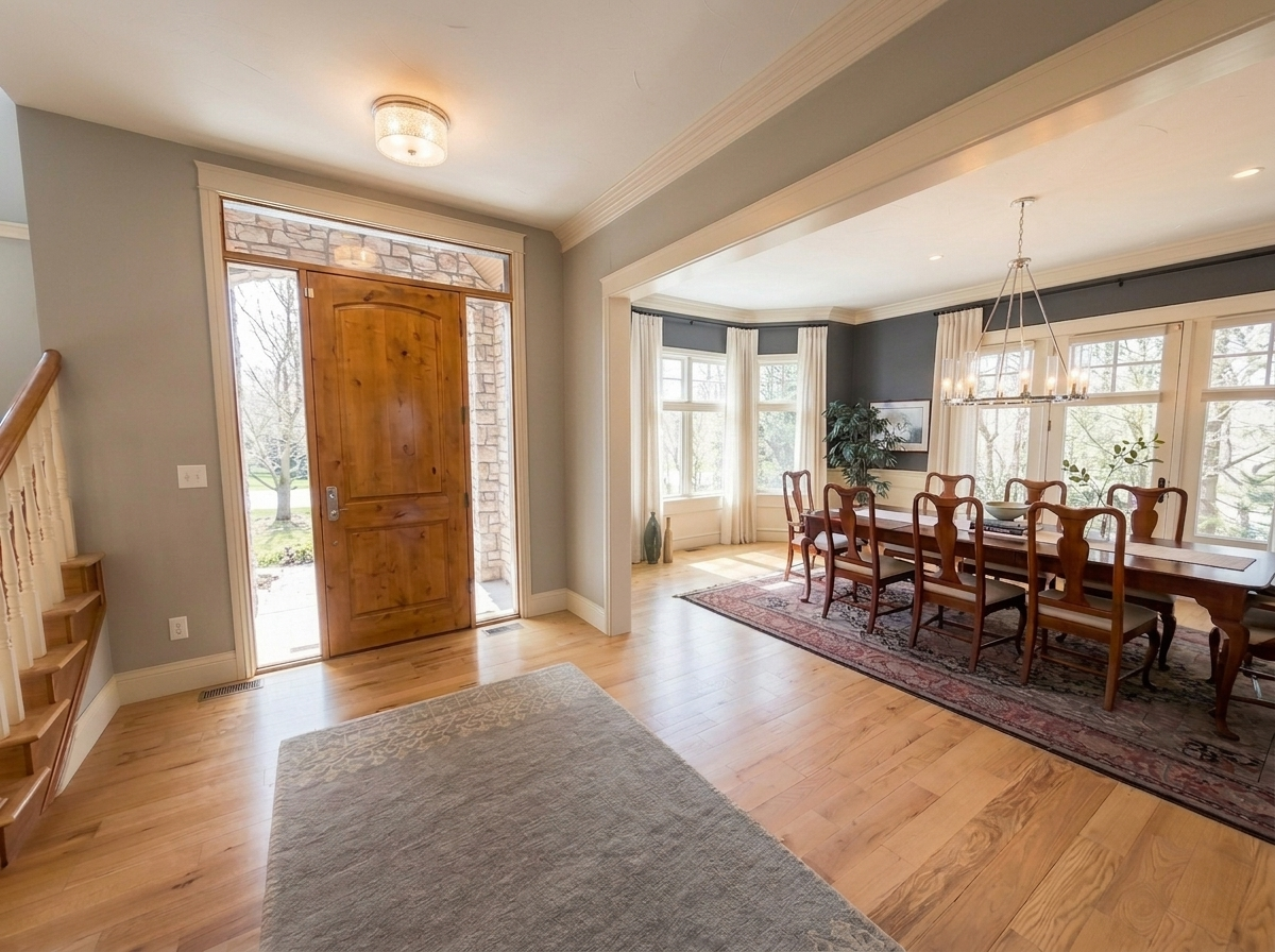 Backyard patio with fire pit at 7621 E 6th Avenue